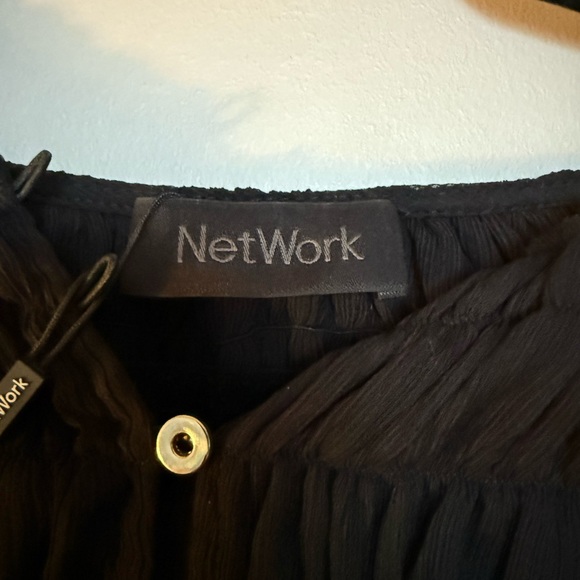 NetWork Black Ruffled Women's Top - Picture 2 of 9